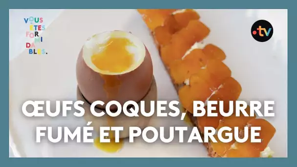 Œufs Coques avec Beurre Fumé et Poutargue | Recette Élégante