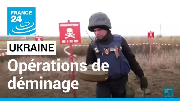 Guerre en Ukraine : des opérations de déminage à l'aide d'un véhicule spécial • FRANCE 24