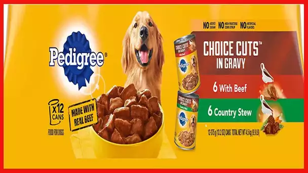 PEDIGREE CHOICE CUTS in Gravy Adult Wet Dog Food with Beef and Country Stew Variety Pack, (12)