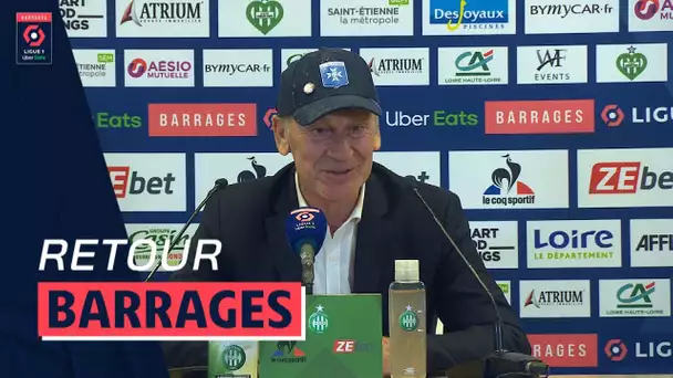 Conférence de presse AS SAINT-ÉTIENNE - AJ AUXERRE (1-1 a. p+  4 tab à 5)  / 2021/2022