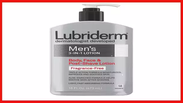 Lubriderm Men's 3-In-1 Moisturizing Body Lotion with Aloe, 16 fl. oz