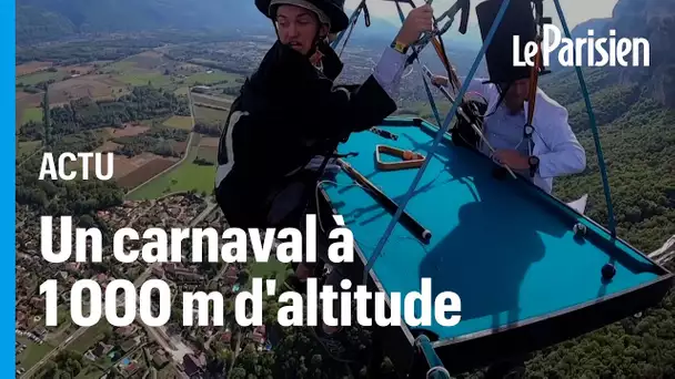 Parapente : des joueurs de billards survolent les Alpes à 1 000 m d’altitude