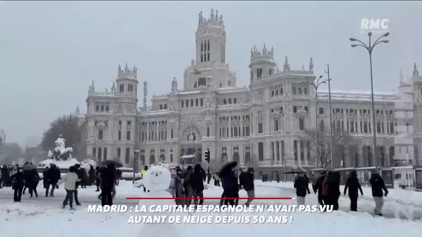 Il neige à Madrid ! La capitale espagnole n'avait pas vu autant de neige depuis 50ans