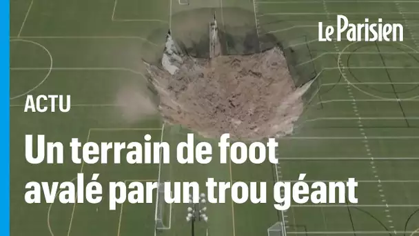 États-Unis : Un trou gigantesque de 30 mètres aspire un terrain de football