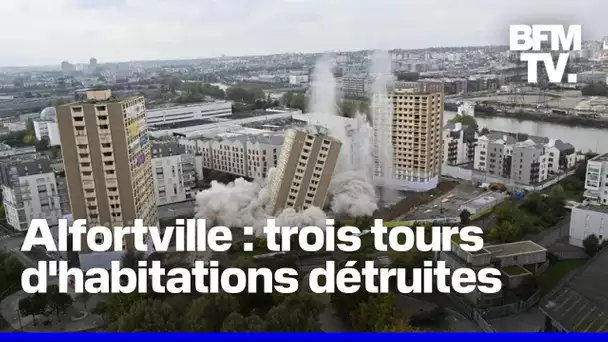 Alfortville: démolition à l'explosif de trois tours d'habitations