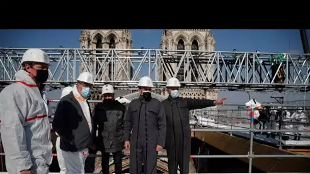 Deux ans après l'incendie de Notre-Dame : Emmanuel Macron sur le chantier de la reconstruction