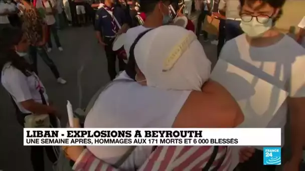 Explosions à Beyrouth : colère et émotion lors de l'hommage rendu aux victimes