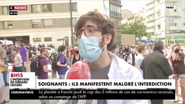 Les soignants manifestent malgré l'interdiction de rassemblement