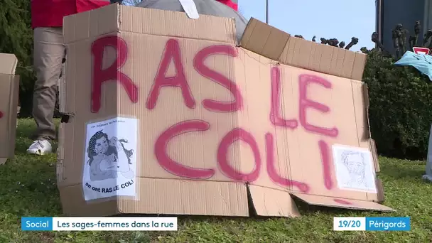 Manifestation des sages-femmes à Périgueux