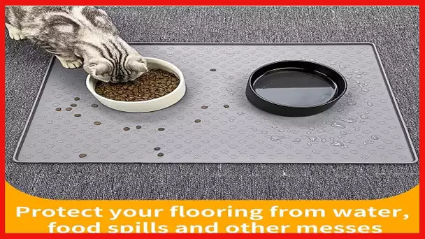 Ptlom Pet Placemat for Dog and Cat, Mat for Prevent Food and Water Overflow, Suitable for Small