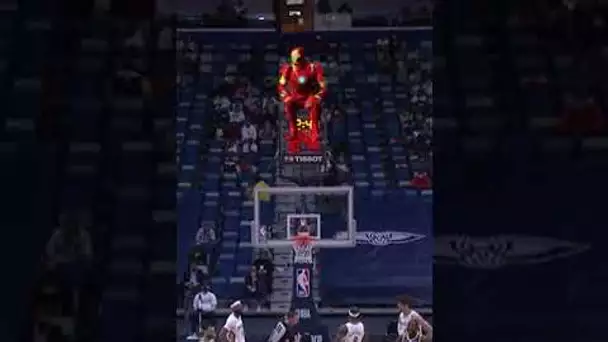 Iron Man Catching Game Action from Top of the Shot Clock! | #shorts