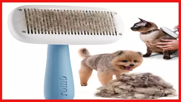 Pet Slicker Brush - Dog & Cat Brush for Shedding & Grooming - Self-Cleaning Undercoat Dematting