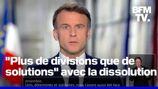 Emmanuel Macron admet que la dissolution a apporté "plus de divisions que de solutions"