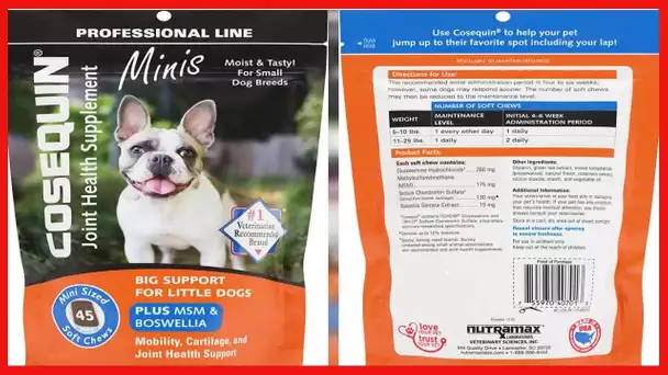 Nutramax Laboratories Cosequin Plus MSM & Boswellia Mini Sized Soft Chews