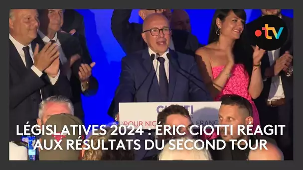 Éric Ciotti prend la parole suite aux résultats du 2nd tour des élections législatives à Nice