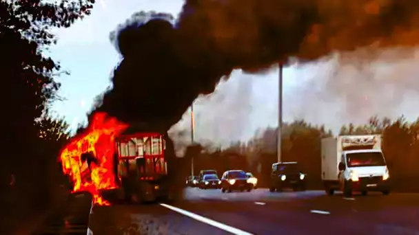 Pris au piège dans mon camion en flammes