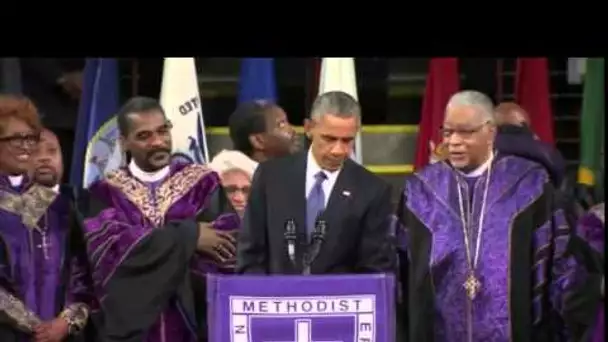 Barack Obama chante "Amazing Grace" en hommage aux victimes de Charleston