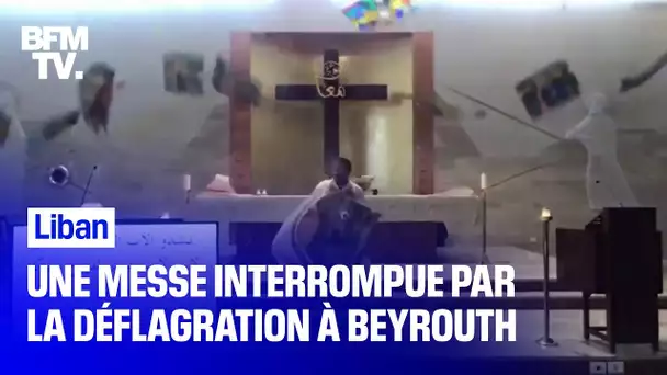 Une messe interrompue par les explosions à Beyrouth ce mardi