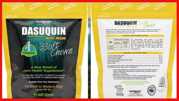 DASUQUIN MSM Soft Chews for Small to Medium Dogs, 1.1 lbs., Count of 84, 6.25