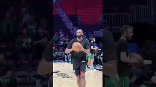 Andrew Wiggins is warming up for his debut in Miami!