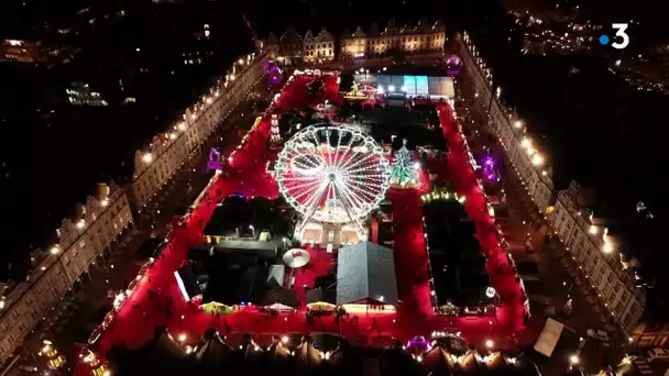 Magique : la marché de Noël d'Arras vu du ciel