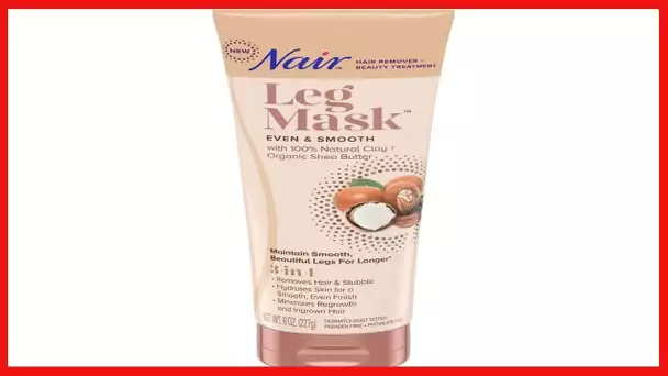 Nair Hair remover & beauty treatment, leg mask, even and smooth shea butter, 8 Ounce