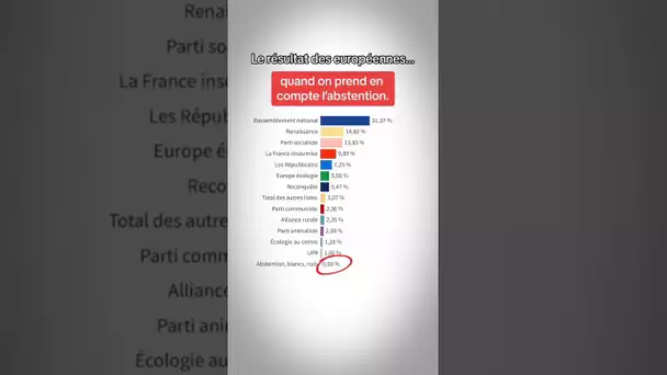 Le résultat des européennes… quand on prend en compte l'abstention