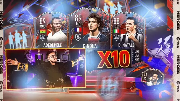 J'OUVRE 10 PACKS HEROES ! (et on pack Salah 91 !!!)