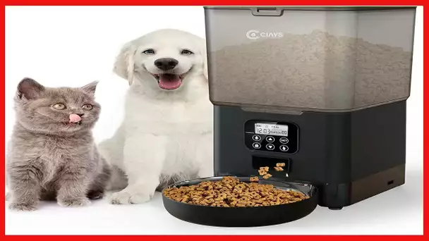 Ciays Automatic Cat Feeders, 5.6L Cat Food Dispenser Up to 20 Portions Control 4 Meals Per Day, Pet