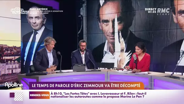 Le temps de parole d'Eric Zemmour sera désormais décompté