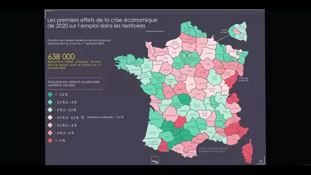 CARTE - Emploi : les régions de France les plus touchées par la crise économique