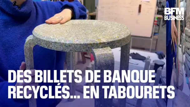 Des billets de banque recyclés… en tabourets