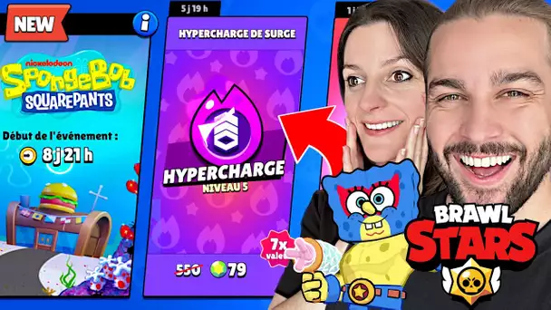 MISE A JOUR BRAWL STARS BOB L'EPONGE : ON ACHETE LES HYPERCHARGES ET LE NOUVEAU SKIN !