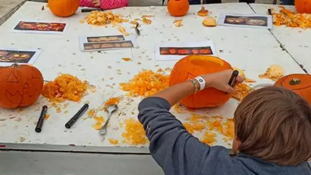 Halloween : immersion dans un atelier de sculpture de citrouilles pour les petits et les grands