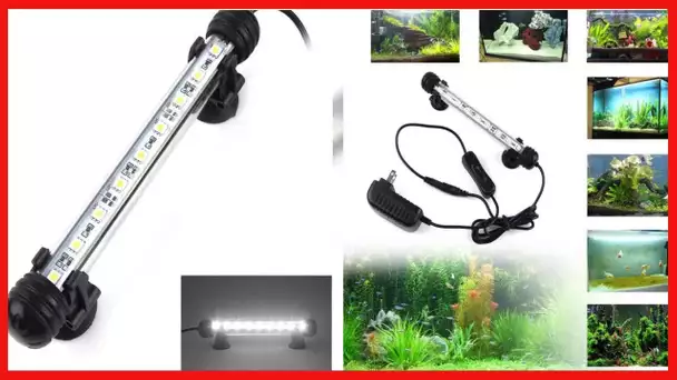 LED Aquarium Light, Smiful Fish Tank Light Submersible Underwater Crystal Glass LEDs Lights, 7.5"- W