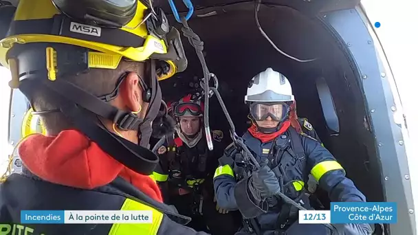 Découvrez comment une nacelle héliportée qui permet d'évacuer des pompiers piégés par les flammes.