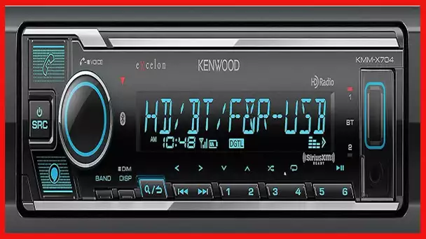 Kenwood Excelon KMM-X704 Digital Media Receiver with Bluetooth & HD Radio | Amazon Alexa Ready