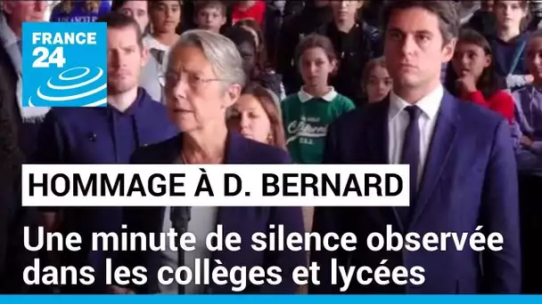 Hommage à Dominique Bernard : élèves et enseignants observent une minute de silence • FRANCE 24