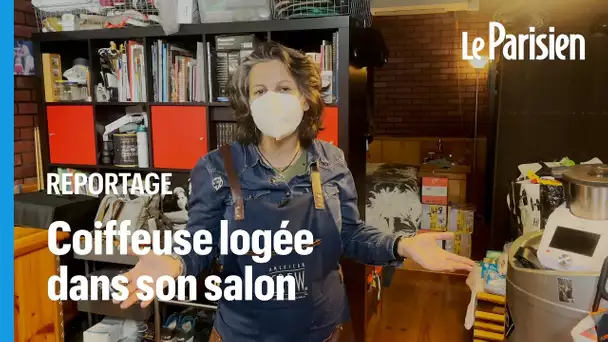 Touchée par la crise, elle habite dans son salon de coiffure