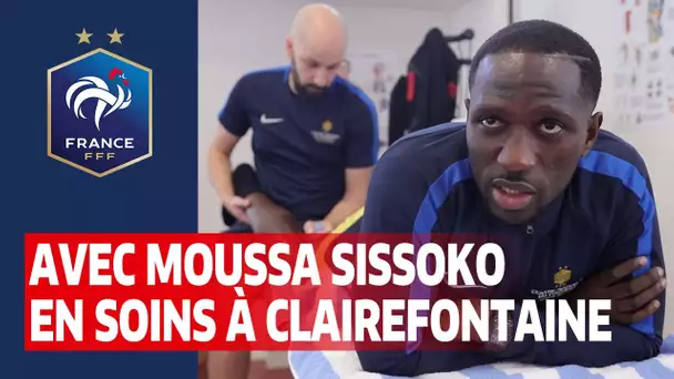 En soins avec Moussa Sissoko à Clairefontaine, Equipe de France I FFF 2020