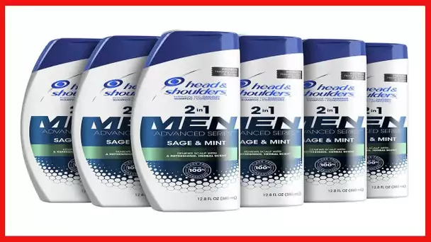 Head and Shoulders Shampoo For Men, Men Advanced Series Sage and Mint 2-in-1 Shampoo and Conditioner