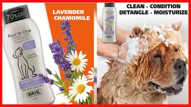 Wahl 4-in-1 Calming Pet Shampoo – Cleans, Conditions, Detangles, & Moisturizes with Lavender