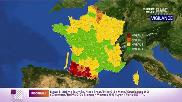 Météo : cinq départements du sud-ouest placés en alerte rouge