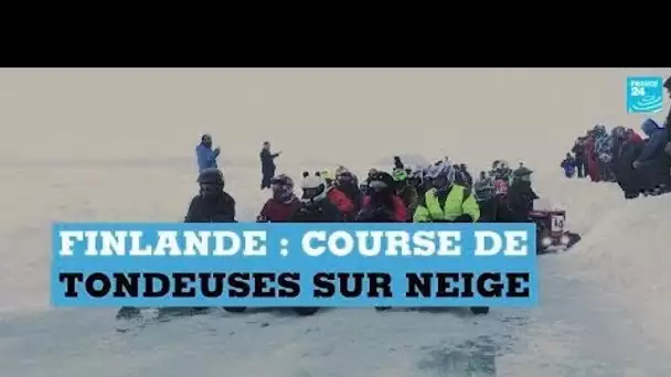 Une course de tondeuses à gazon...sur neige