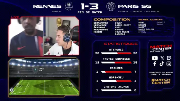 Match Center - Stade Rennais vs Paris Saint-Germain