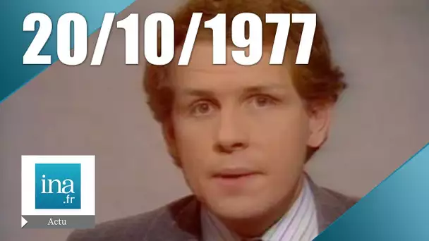 Ja2 20h : émission du 20 octobre 1977 - Chasse à l'homme en Allemagne | Archive INA