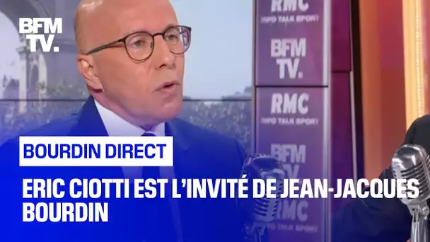 Eric Ciotti face à Jean-Jacques Bourdin en direct