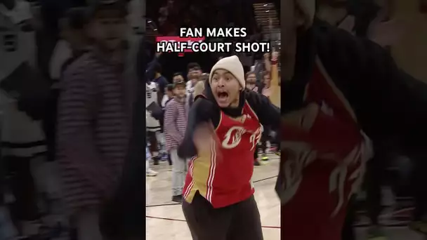 Fan makes a half-court shot in Cleveland