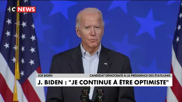 Joe Biden : « Nous serons déclarés vainqueurs. »