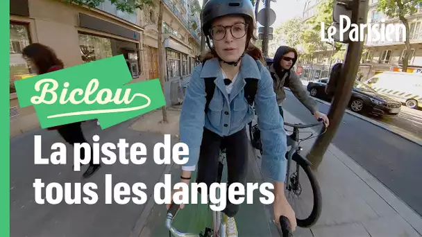 Mais qui a eu l'idée de mettre une piste cyclable sur le trottoir, boulevard de Magenta à Paris